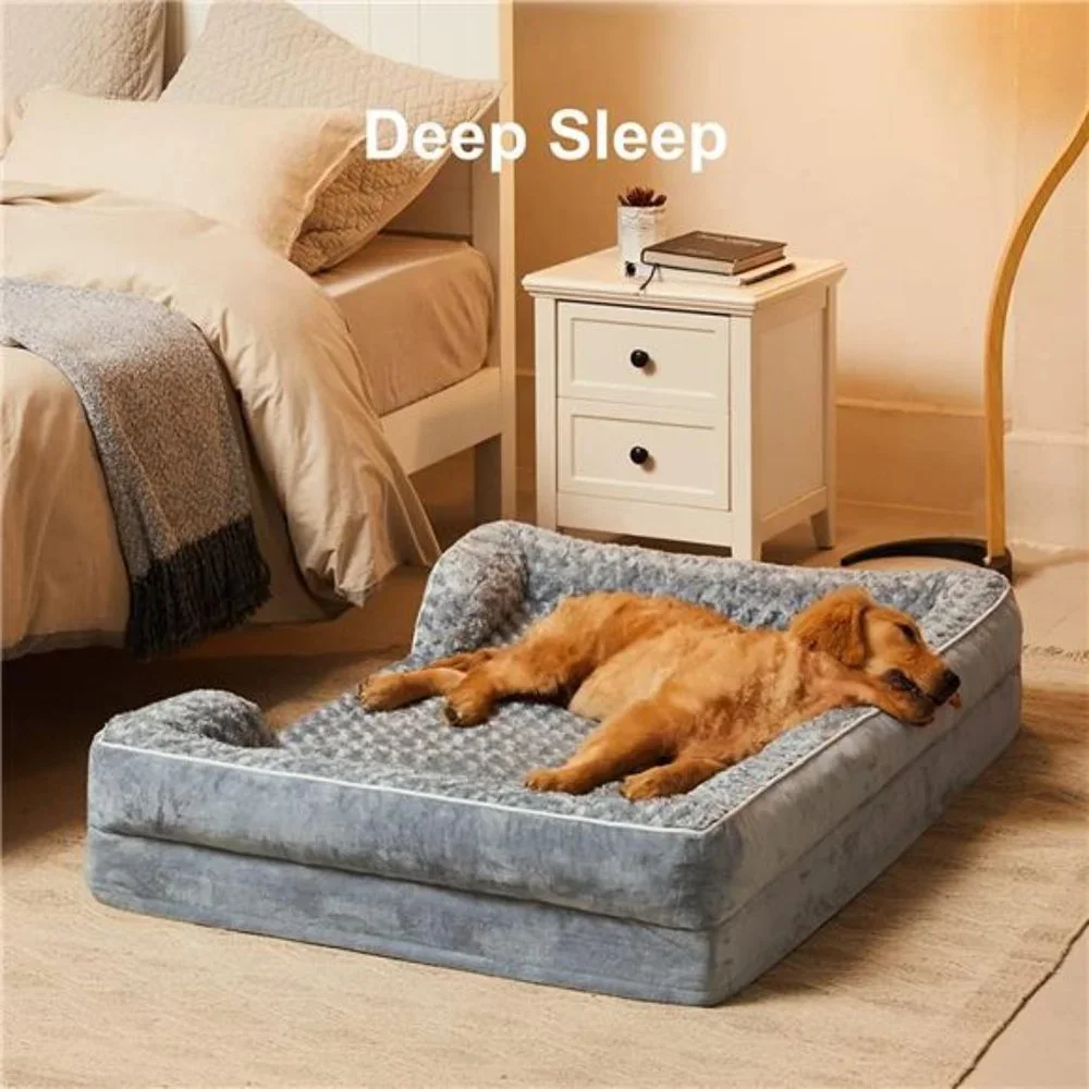 Bolster Beds for Large Dogs,Washable, Sofa Bed with Waterproof Lining & Non-Skid